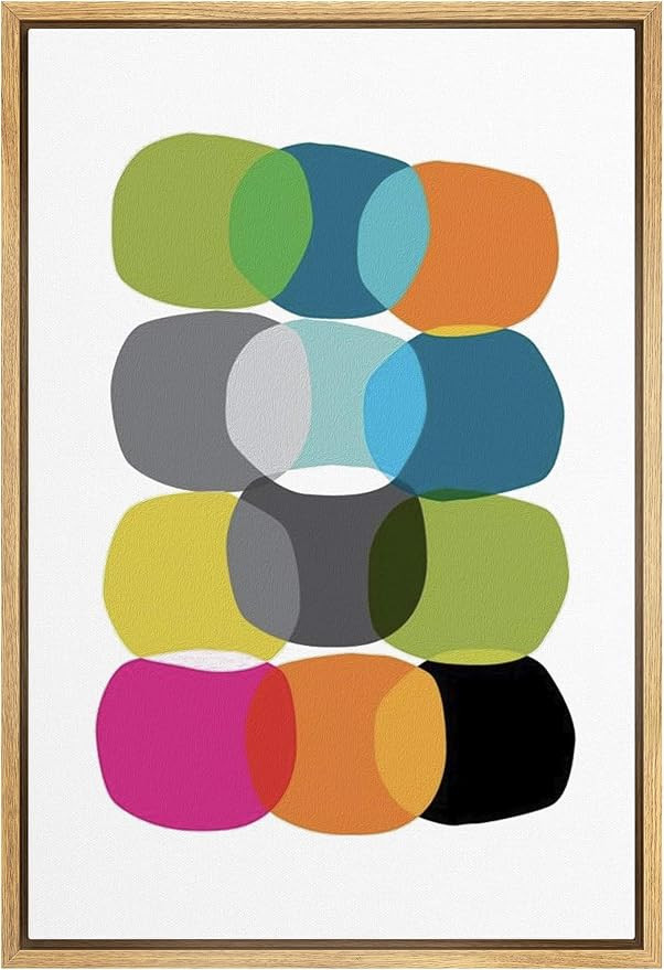 IDEA4WALL Framed Canvas Print Wall Art Intersecting Rainbow Circle Display Geometric Shapes Illus... | Amazon (US)