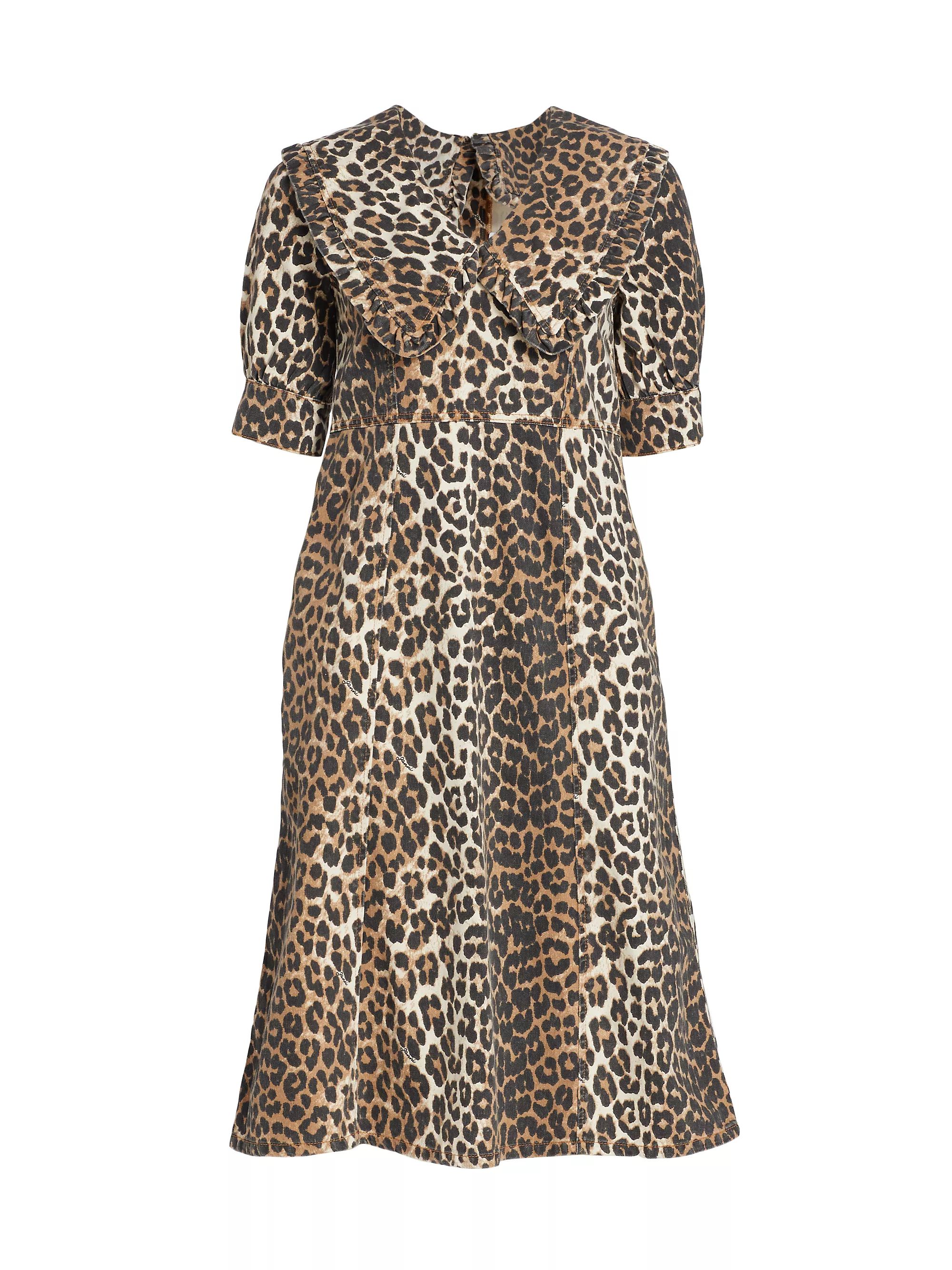 Cheetah Print Oversized Collar Dress | Saks Fifth Avenue