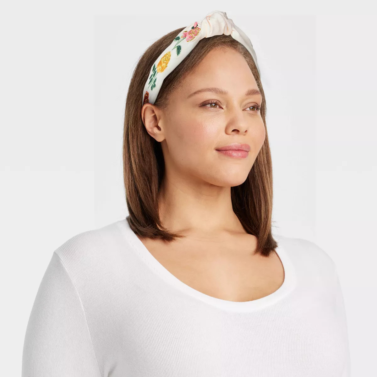 Floral Embroidered Headband - A New Day™ Ivory | Target
