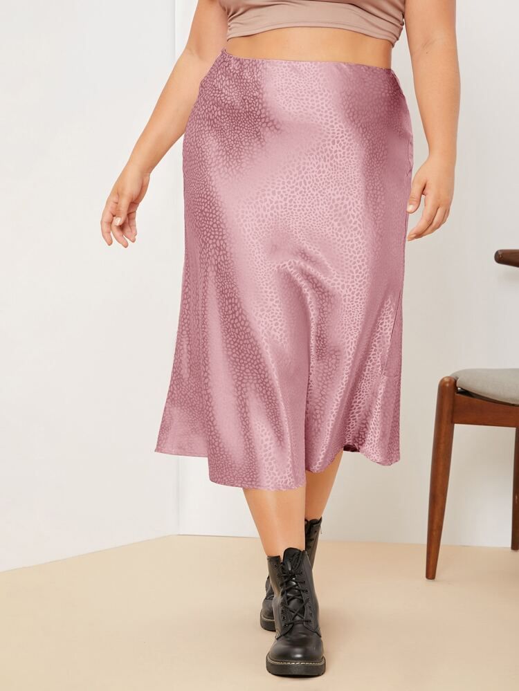 SHEIN Plus High Waist Dalmatian Print Skirt | SHEIN