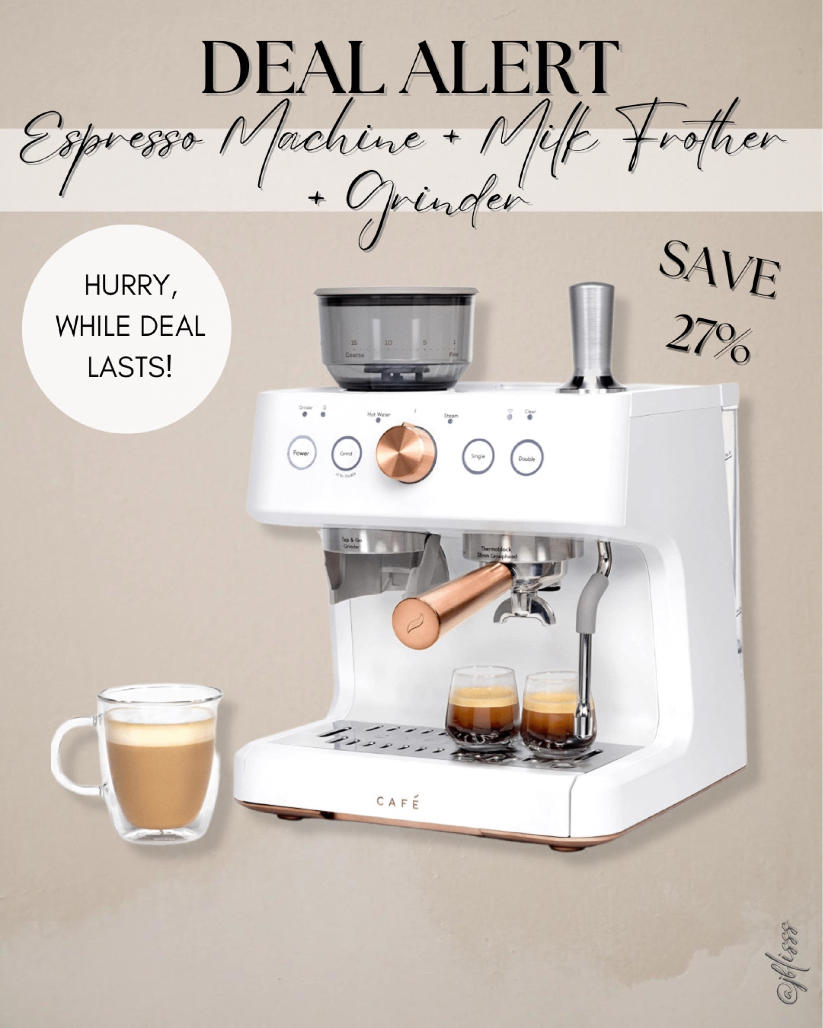 I am LOVING this 3-in-1 Café Bellissimo Semi Automatic Espresso Machine + Milk Frother + Grinder! Hurry before the deal ends!

Connect to it via WiFi for extra features! 

Also linked my current espresso maker if you’re looking for something more compact. It’s makes the smoothest, richest coffee! 


Coffee maker, espresso maker, home decor, best kitchen appliances, gift for the coffee lover, iced coffee addict, gift guide for her, aesthetic kitchen, gifts for him, newlywed gift, bridal shower gift 

#LTKsalealert #LTKhome