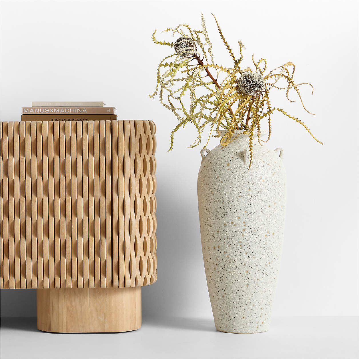 Pompeii White Oversized Ceramic Floor Vase 29" + Reviews | Crate & Barrel | Crate & Barrel