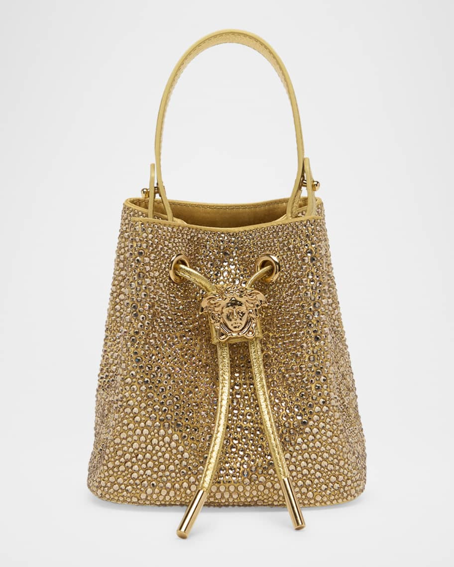 Versace La Medusa Embellished Bucket Bag | Neiman Marcus