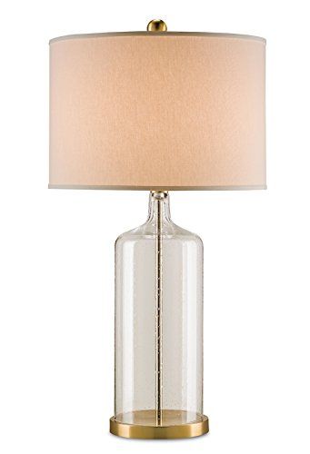 Currey and Company 6510 Hazel - 31" Table Lamp, Clear Bubbled/Brass Finish with Off-White Shade | Amazon (US)