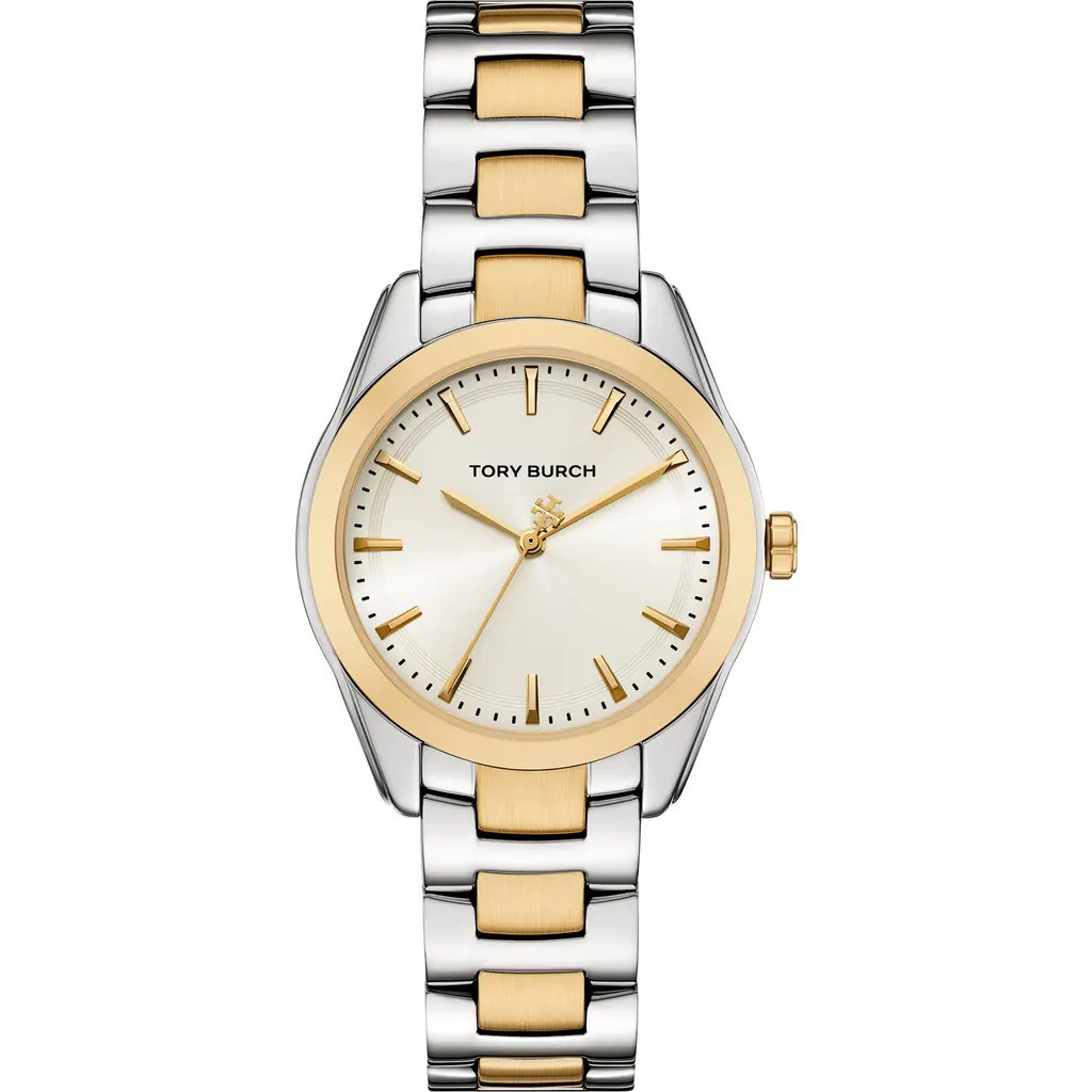 Tory Burch The Miller Two-Tone Bracelet Watch, 34mm in Two Tone at Nordstrom | Nordstrom