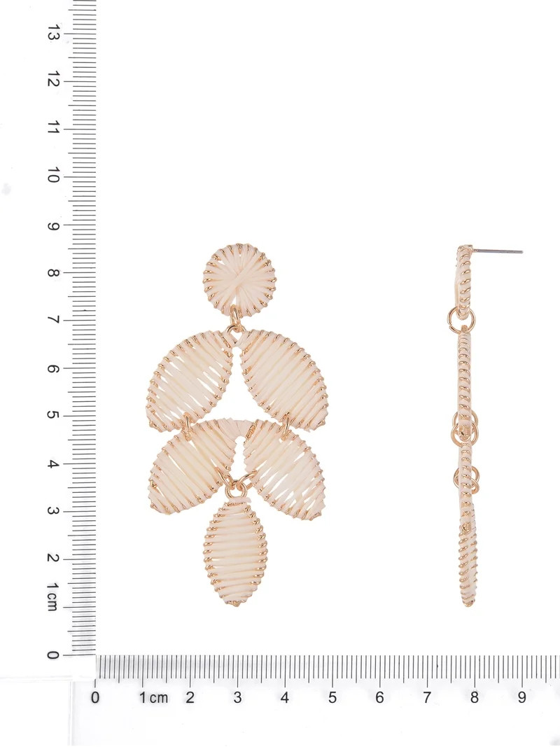 Time and Tru Goldtone Ivory Raffia Leaf Drop Earring | Walmart (US)