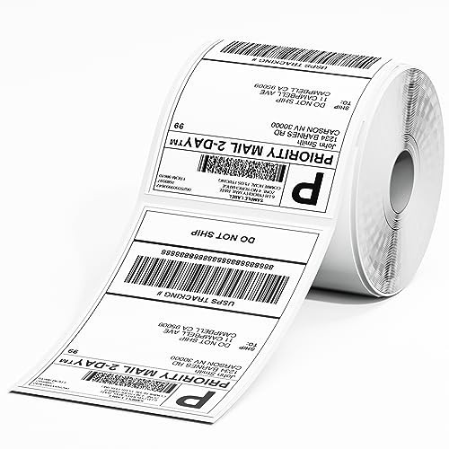 Phomemo 4X6 Thermal Labels - Shipping Labels, Thermal Printer Labels, Roll Labels for Shipping Labels, Address, Mail, Compatible with Zebra, Munbyn, Rollo, Polono, Nelko, Pack of 500, White | Amazon (US)