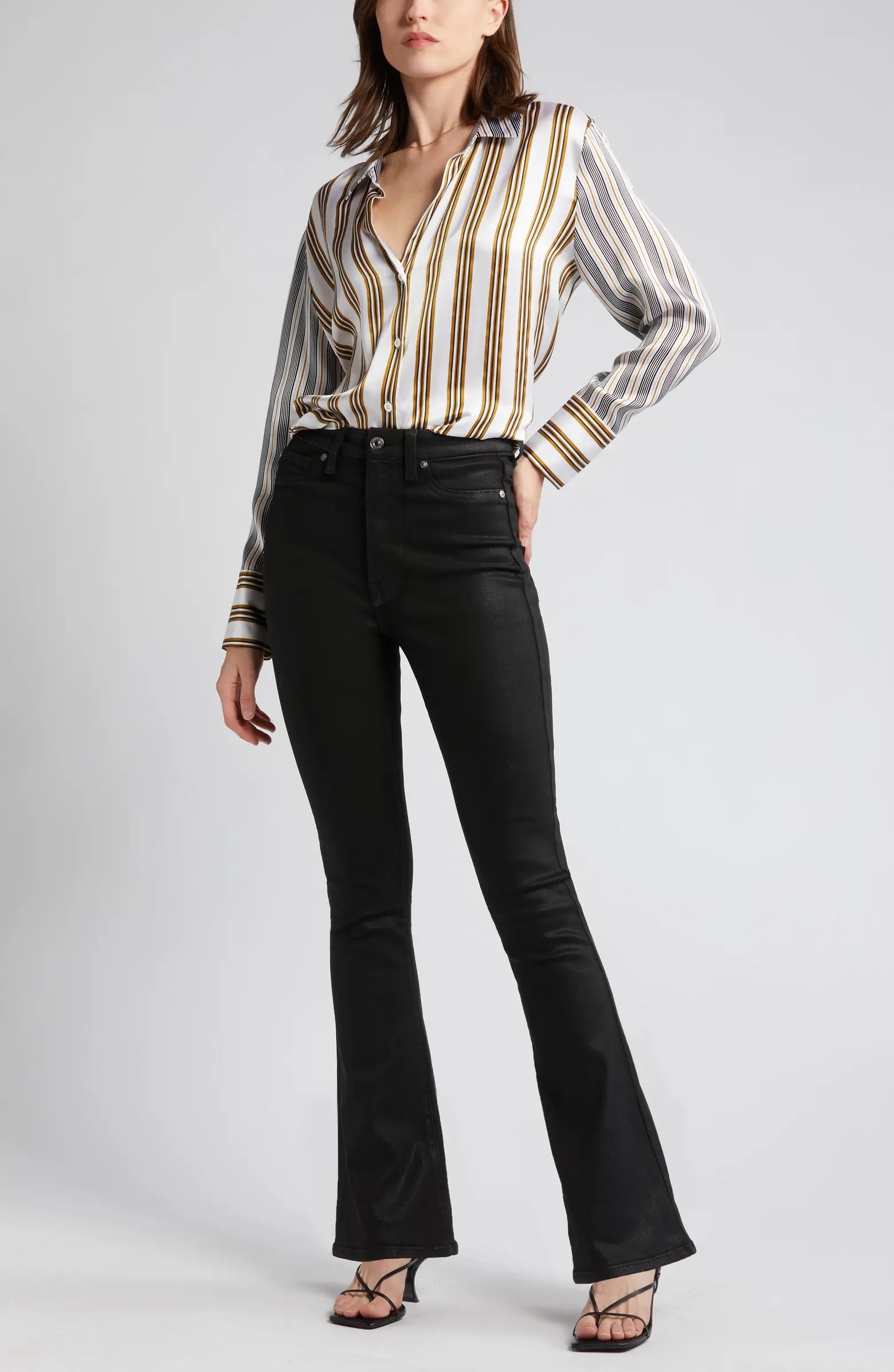 Tailorless Coated Ultra High Waist Skinny Bootcut Jeans | Nordstrom