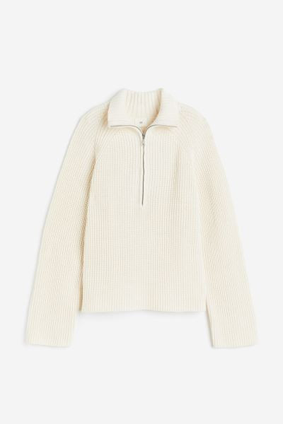 Rib-knit half-zip jumper | H&M (UK, MY, IN, SG, PH, TW, HK)
