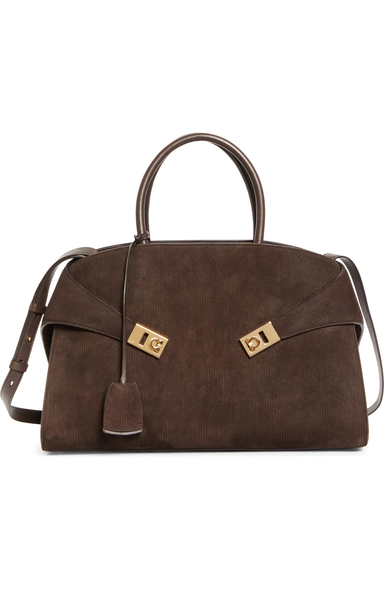 FERRAGAMO Medium Hug Suede Top Handle Bag | Nordstrom | Nordstrom