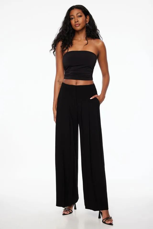 Pleated Wide Leg Pants | Dynamite Clothing