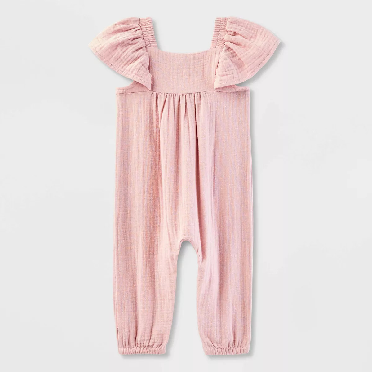 Baby Girls' Embroidered Ruffle Long Sleeve Romper - Cat & Jack™ Light Pink | Target