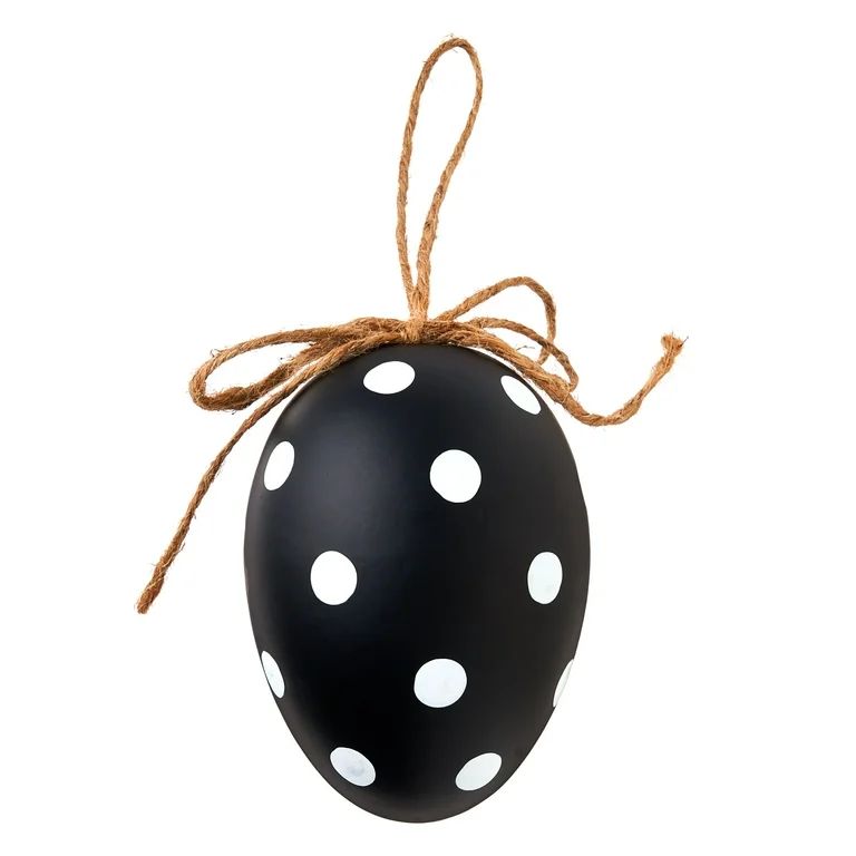 Way To Celebrate Easter Hanging Easter Egg Decoration, Black and White Dot | Walmart (US)