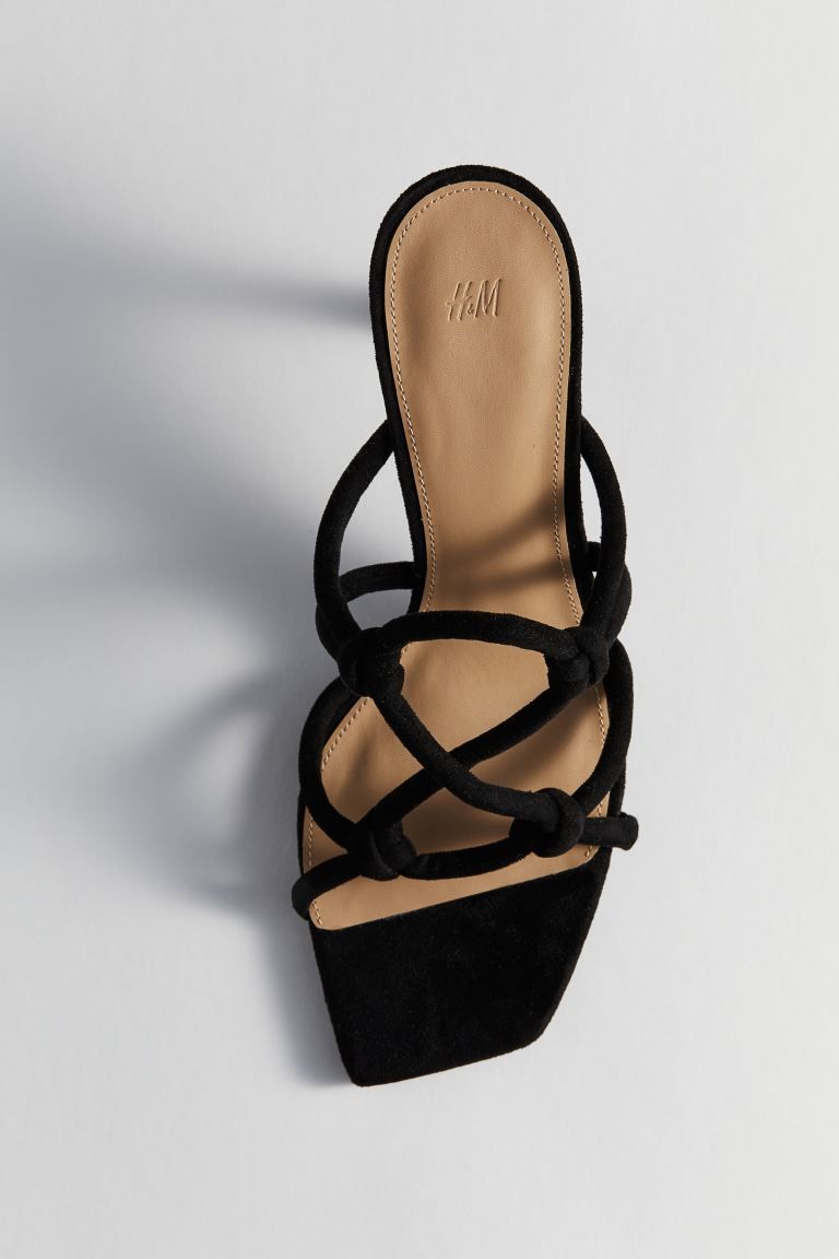 Strappy Heeled Sandals - Black - Ladies | H&M US | H&M (US + CA)
