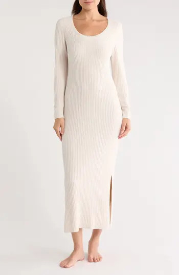 Barefoot Dreams® CozyChic® Ultra Lite® Rib Scoop Neck Midi Dress in Sand Dune at Nordstrom Rack, Size Large | Nordstrom Rack