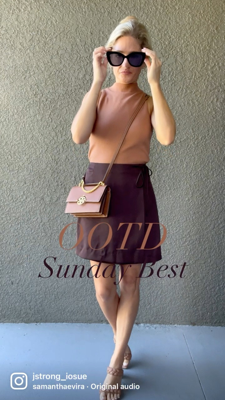 OOTD Sunday Best! I love brown, you see it a lot here…but this one gives Fall vibes while it’s still summer. You can wear both of these pieces when it gets cooler. The tank can be worn under a sweater or blazer and the skirt can be paired with a sweater and boots! The skirt is satin and comes in more colors! 

#LTKstyletip #LTKunder50 #LTKSeasonal