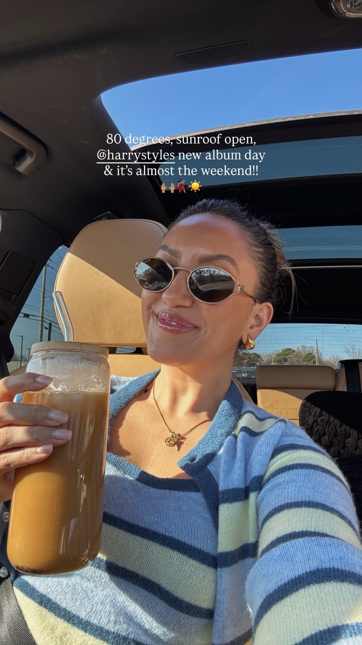 80 degrees, sunroof open, @harrystyles new album day & it’s almost the weekend!!
🙌🏽💃🏻☀️

Blue and yellow striped tank and matching cardigan ￼- small

#LTKSpringSale #LTKSaleAlert #LTKootd