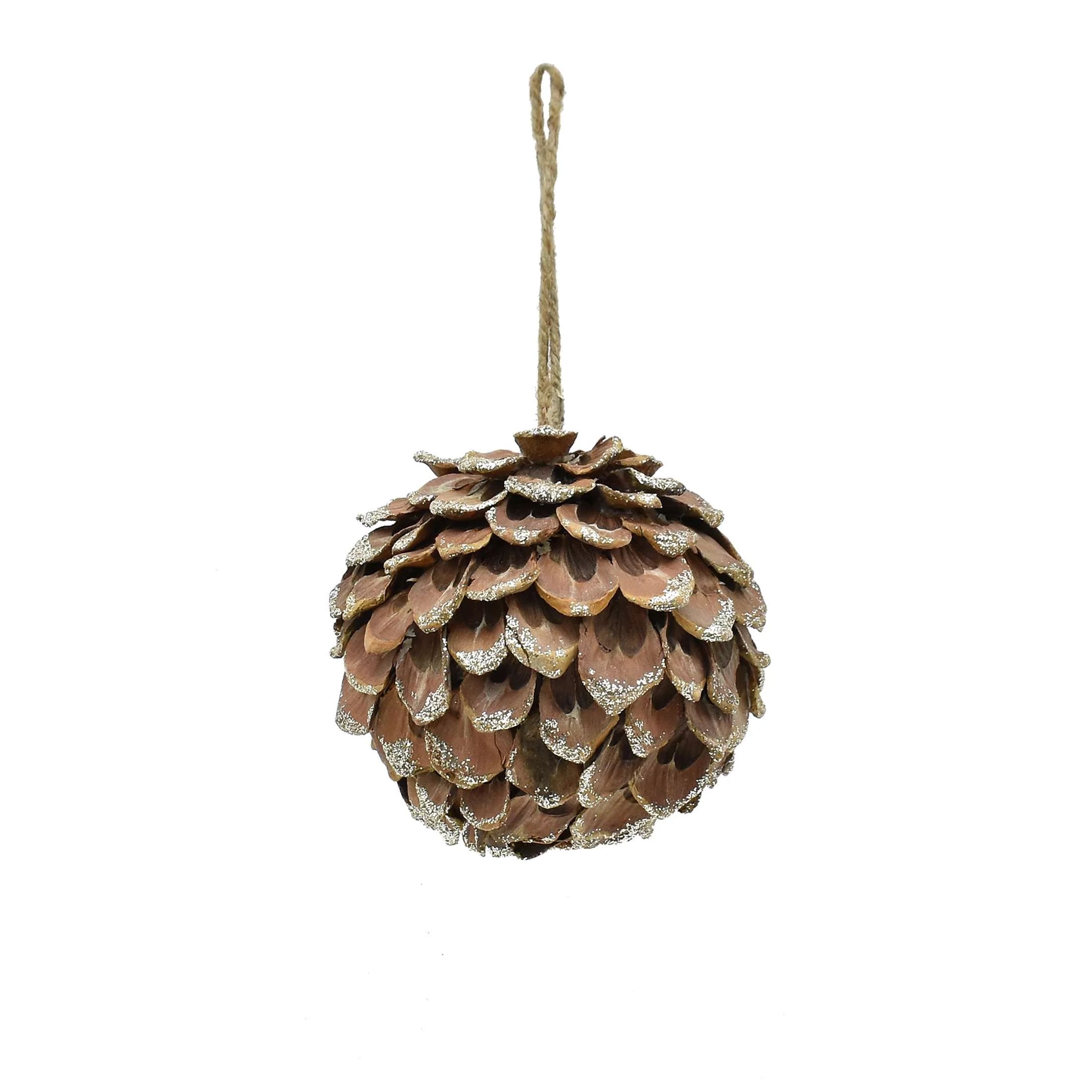 Natural Glitter Pinecone Piece Christmas Jumbo Ornament, by Holiday Time | Walmart (US)