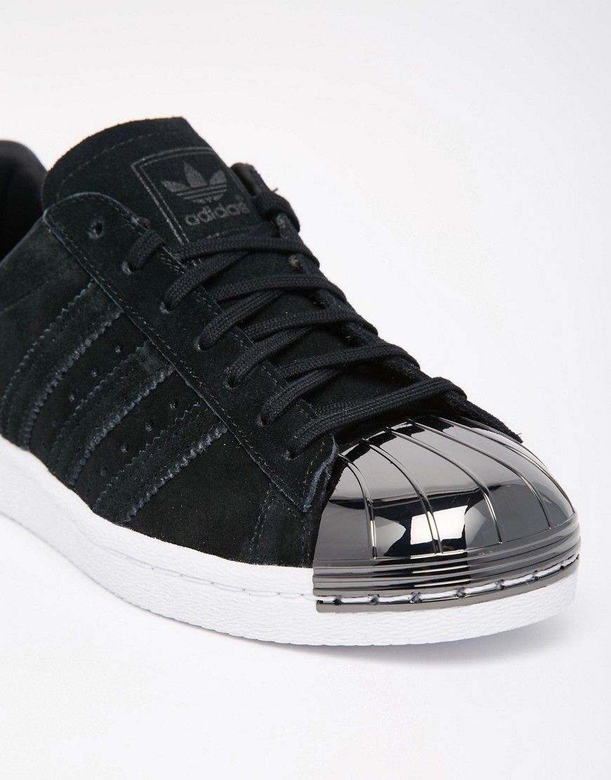 adidas Originals Superstar 80s Black Metal Toe Cap Sneakers | ASOS US