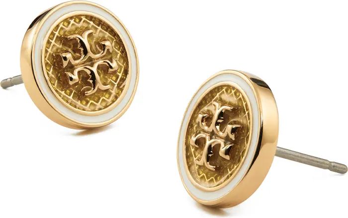 Tory Burch Kira Guilloche Circle Stud Earrings | Nordstrom | Nordstrom