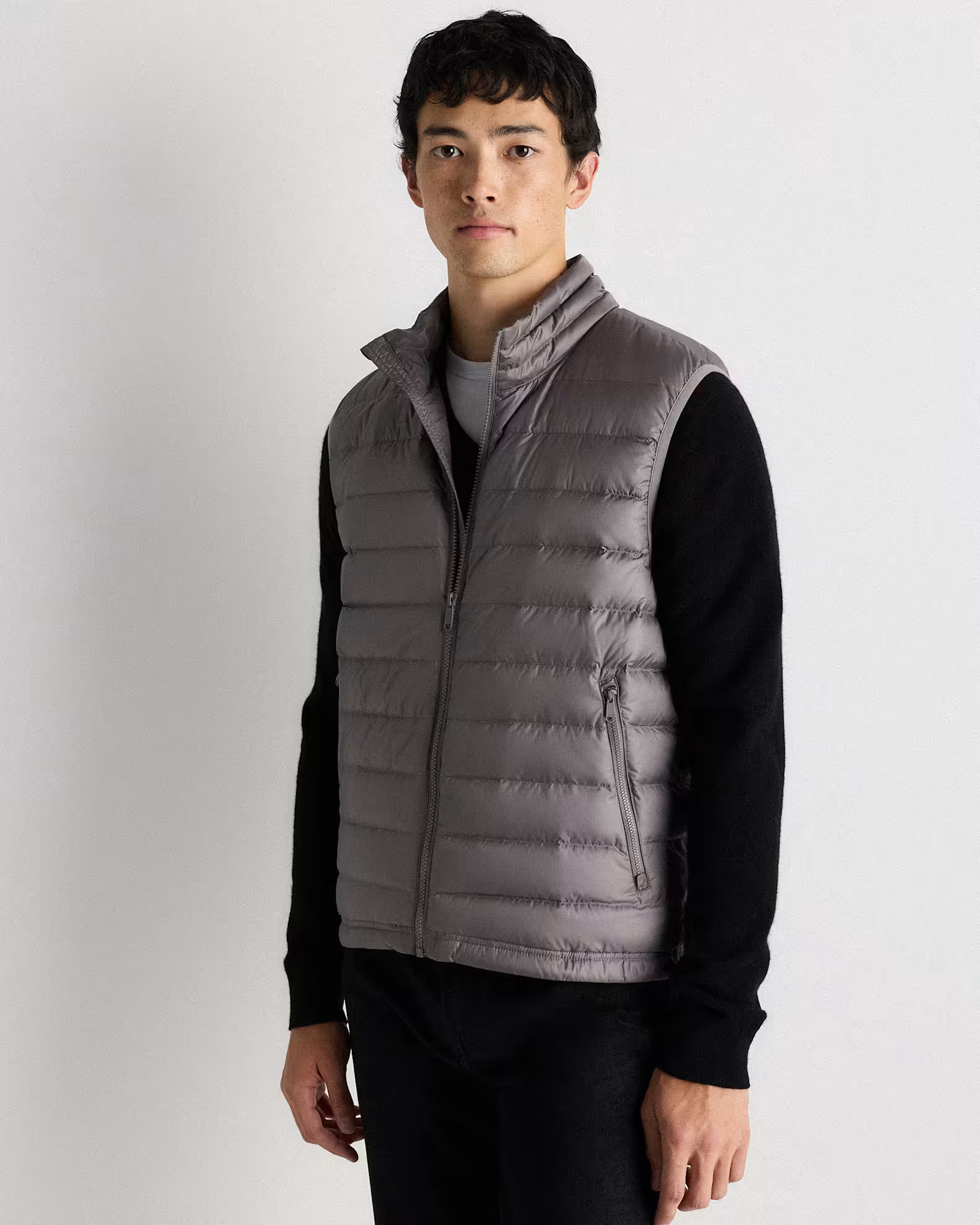Men's Lightweight Down Packable Puffer Vest in Overcast Grey | Quince