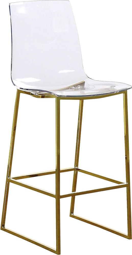 Meridian Furniture Lumen Collection Modern Contemporary Acrylic Counter Stool with Stainless Stee... | Amazon (US)