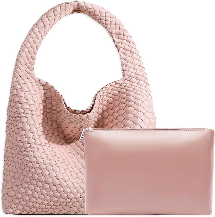 JINMANXUE Woven Tote Bag for Women, Fashion Hobo Handbag, Travel Top-handle Shoulder Bag, Beach U... | Amazon (US)