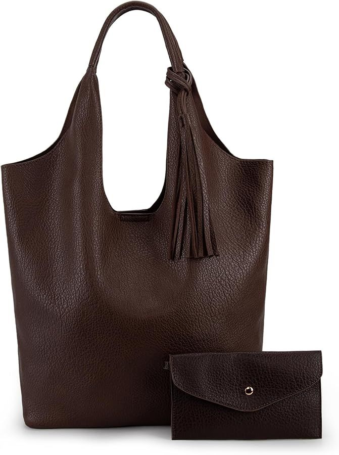 Montana West Slouchy Hobo Bags for Women Soft Designer Shoulder Purses Ladies Top Handle Handbag | Amazon (US)