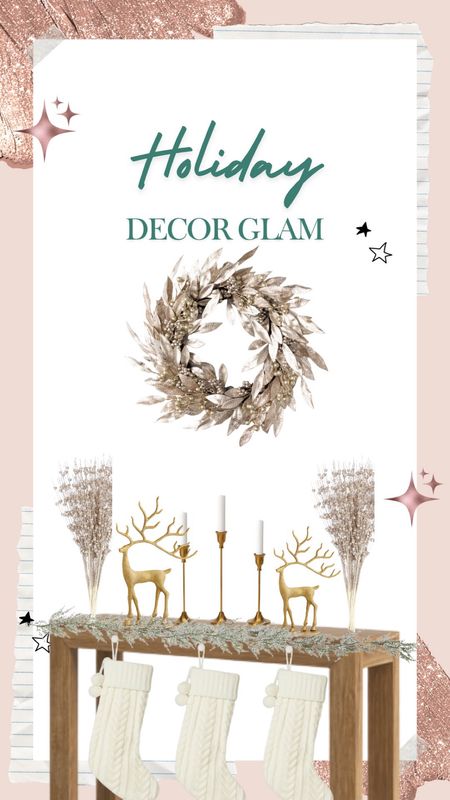 Holiday decor that screams glam!!! If you’re looking for inspo for bright, glittery, and glowy holiday decor we found some amazing stuff!!! Love a great shiny moment in the home! Gold reindeer, shimmery wreath and sparkly faux trees are the vibes we get when we think glam  

#LTKSeasonal #LTKGiftGuide #LTKstyletip
