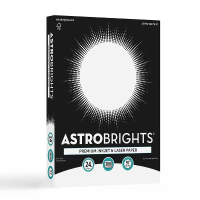8.5"x11" 300-Sheet Premium Inkjet & Laser Printer Paper White - Astrobrights: Uncoated, 89 lb, 97 Brightness, Letter Size | Target