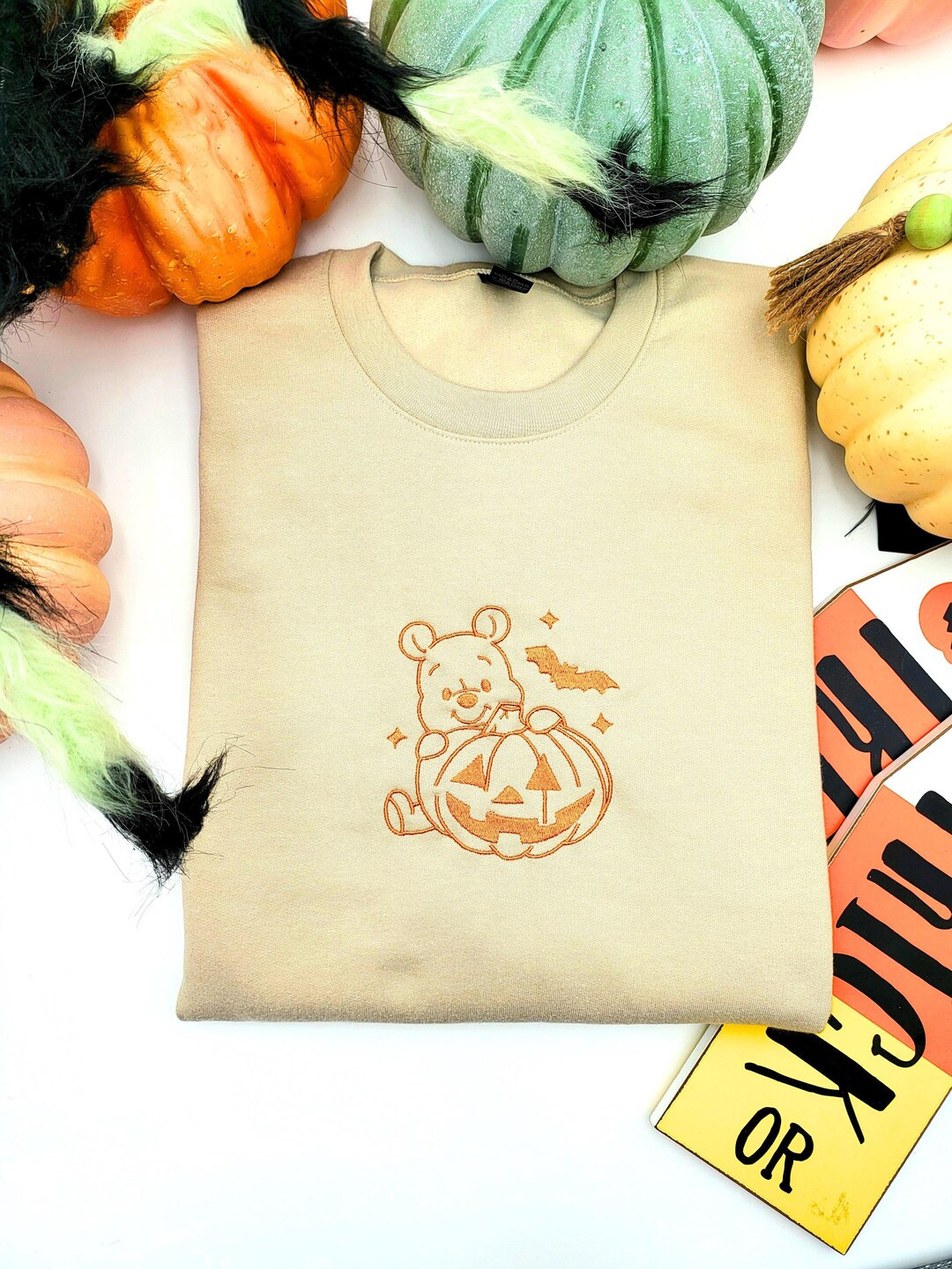 Pooh Halloween Crewneck Embroidered, Bear Crewneck, Winnie the Pooh Halloween Shirt, Spooky Sweat... | Etsy (US)