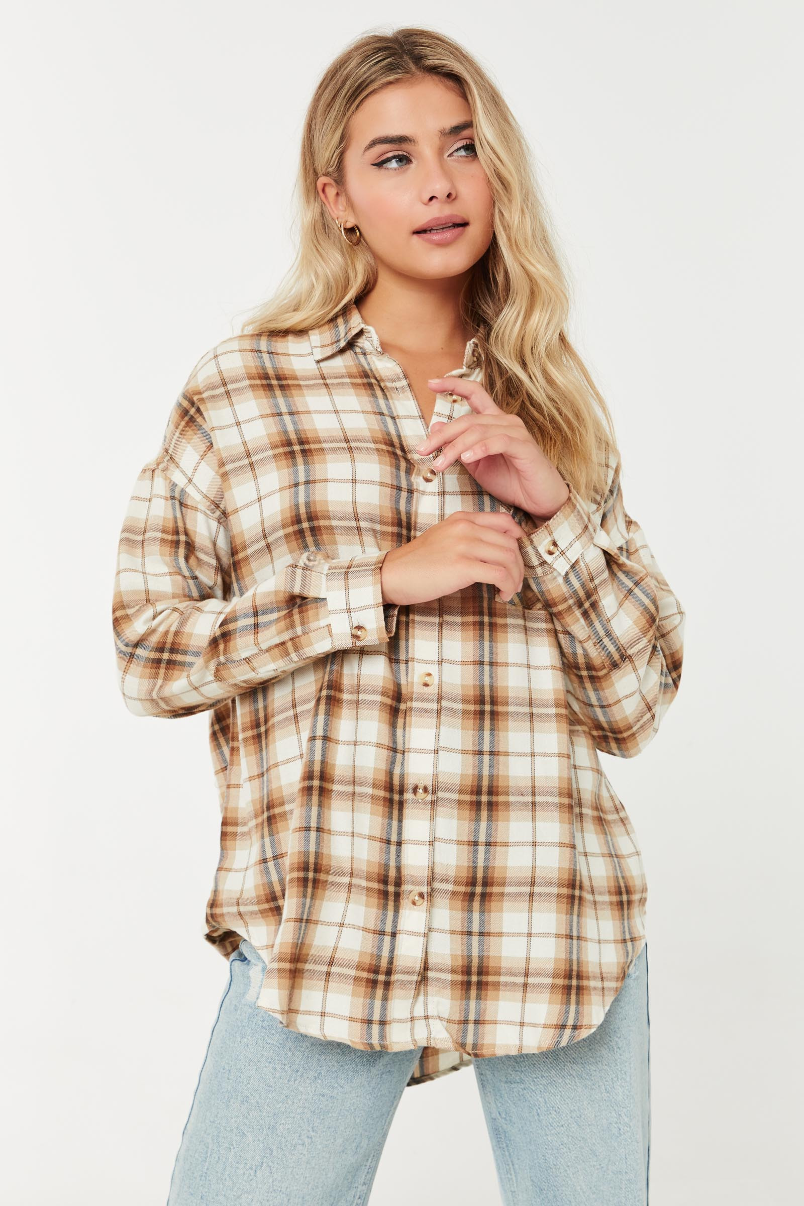 Oversized Flannel Shirt | Ardene