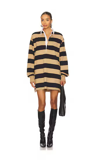 Good American Jersey Polo Mini Dress in Tan,Black. - size M | Revolve Clothing (Global)