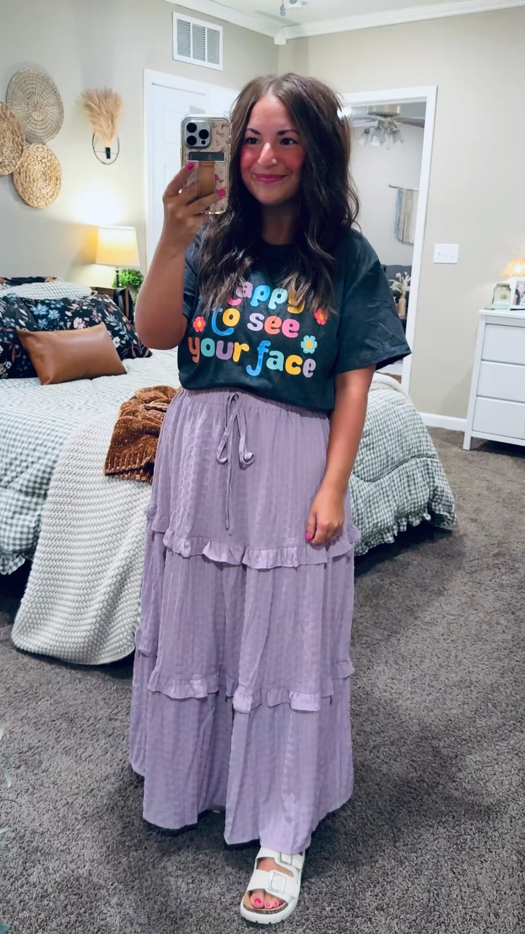“Happy to see your face” is the sweetest tee for the classroom! 🌸 Paired with this flowy Amazon maxi skirt for a comfy, colorful school-day look. ✨


sandals: sold out, but linking similar options below!
maxi skirt: fits true to size // wearing a large
tee: fits true to size // wearing a large 

 #LTKMidsize #LTKWorkwear