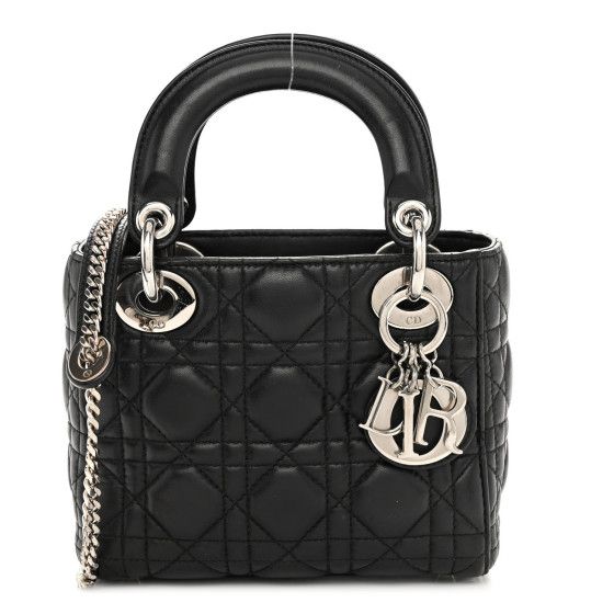 Lambskin Cannage Mini Lady Dior Black | FASHIONPHILE (US)