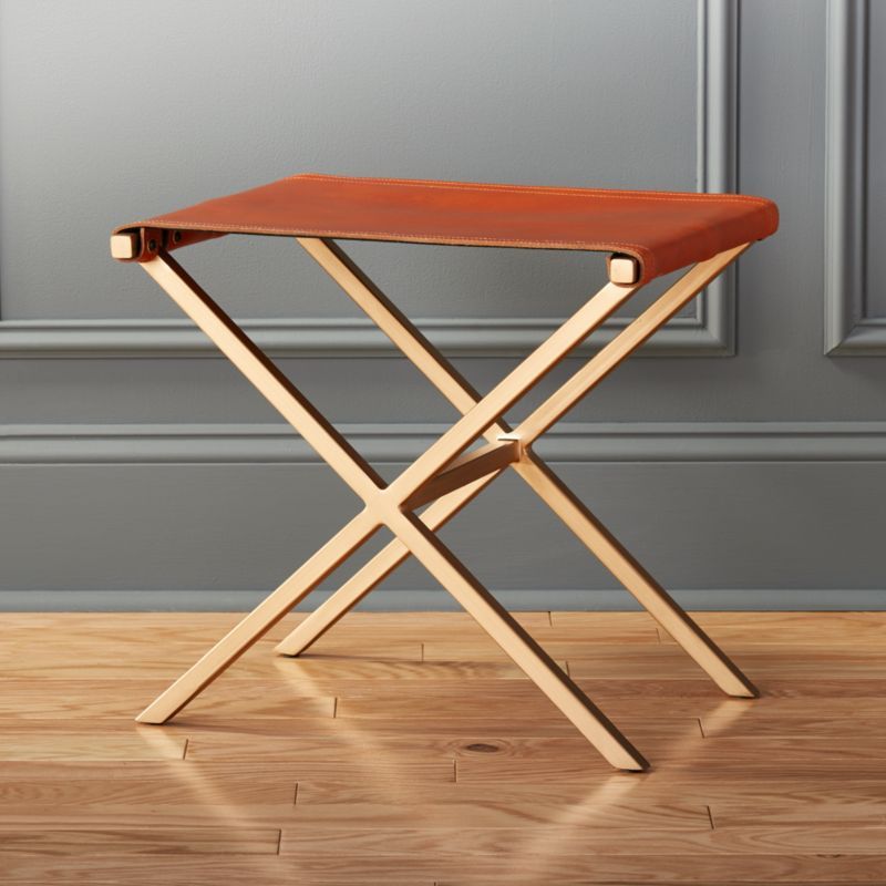 leather director's stool | CB2