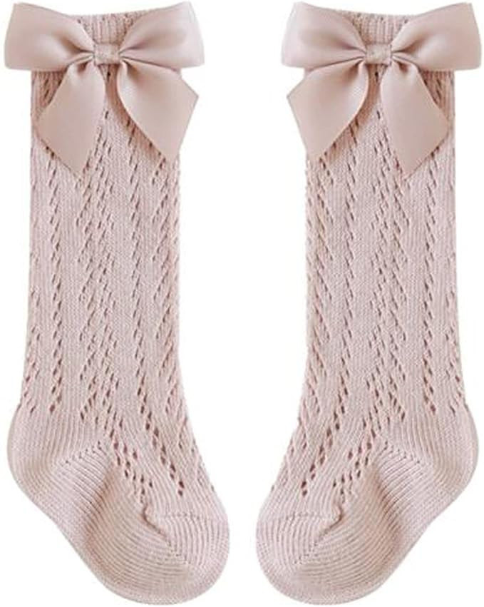 Baby Girls Knee High Socks Hollow Out Anti-skid Knitting Stockings Suitable for 0-2 Years Infants... | Amazon (US)