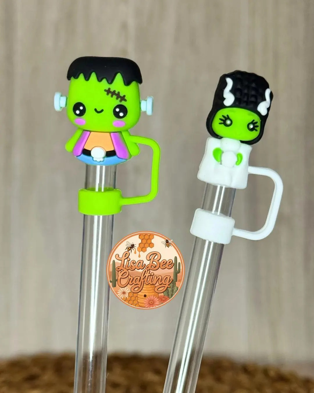 Frankenstein, Bride, Straw Topper, Gifts for Spooky Friends, Silicone, Green, Black, Tumbler Acce... | Etsy (US)