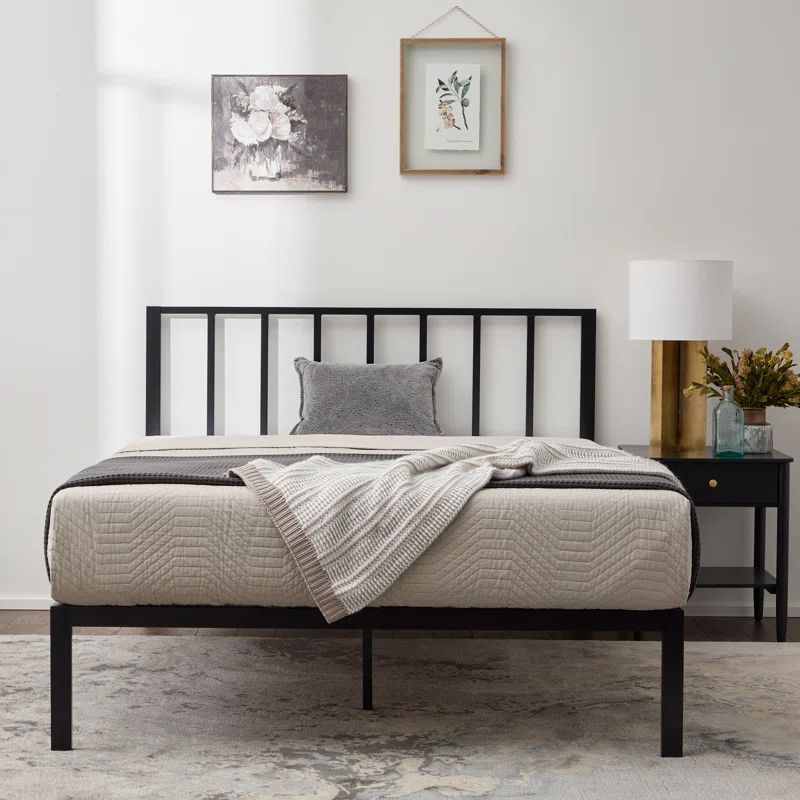 Aurigae Metal Bed with Vertical Bar Headboard | Wayfair Professional