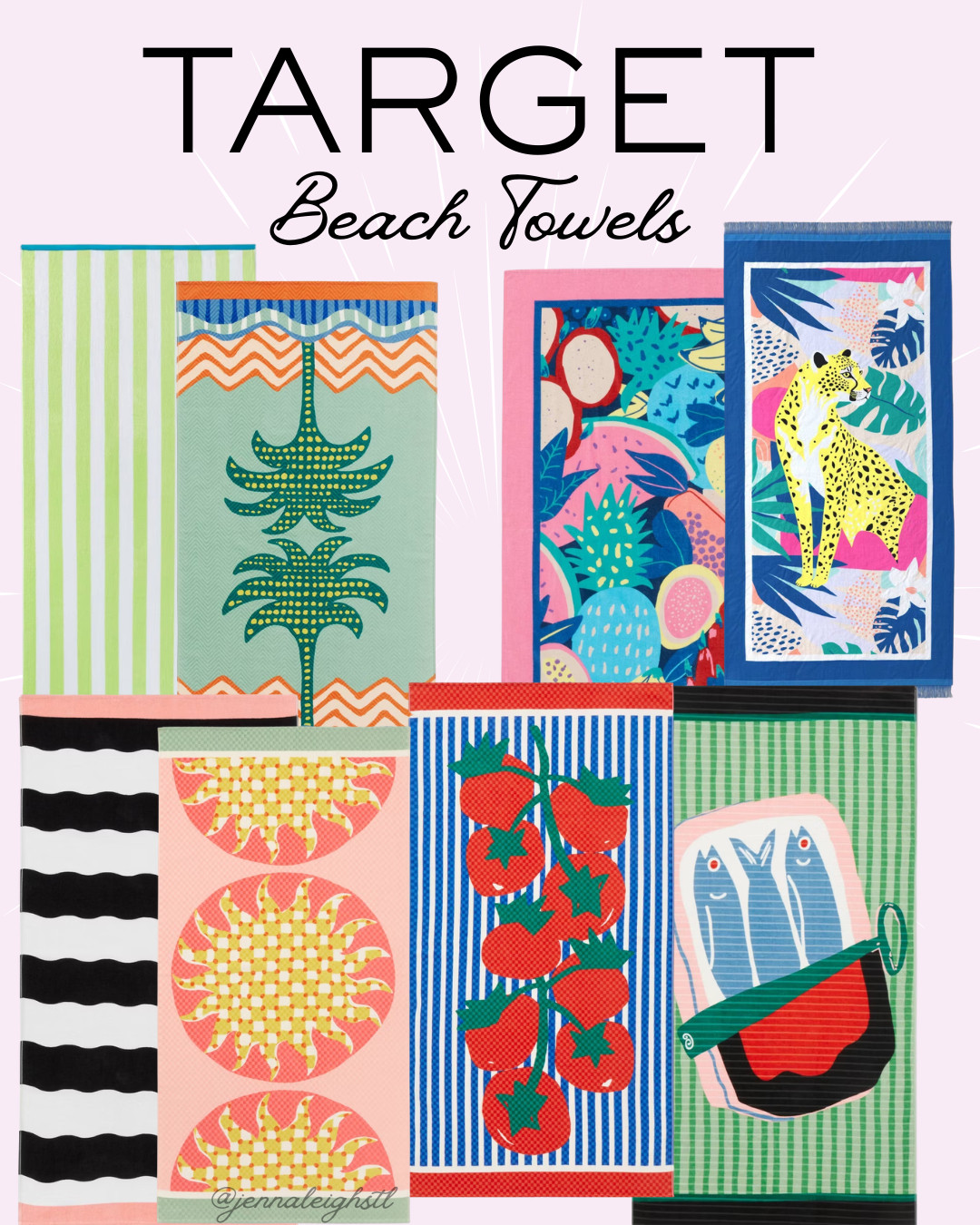 These Target beach towels will have you spring break ready ☀️🏖️ Perfect for pool days, beach trips, and soaking up the sun. 

 #LTKSeasonal #LTKMidsize #LTKSwim