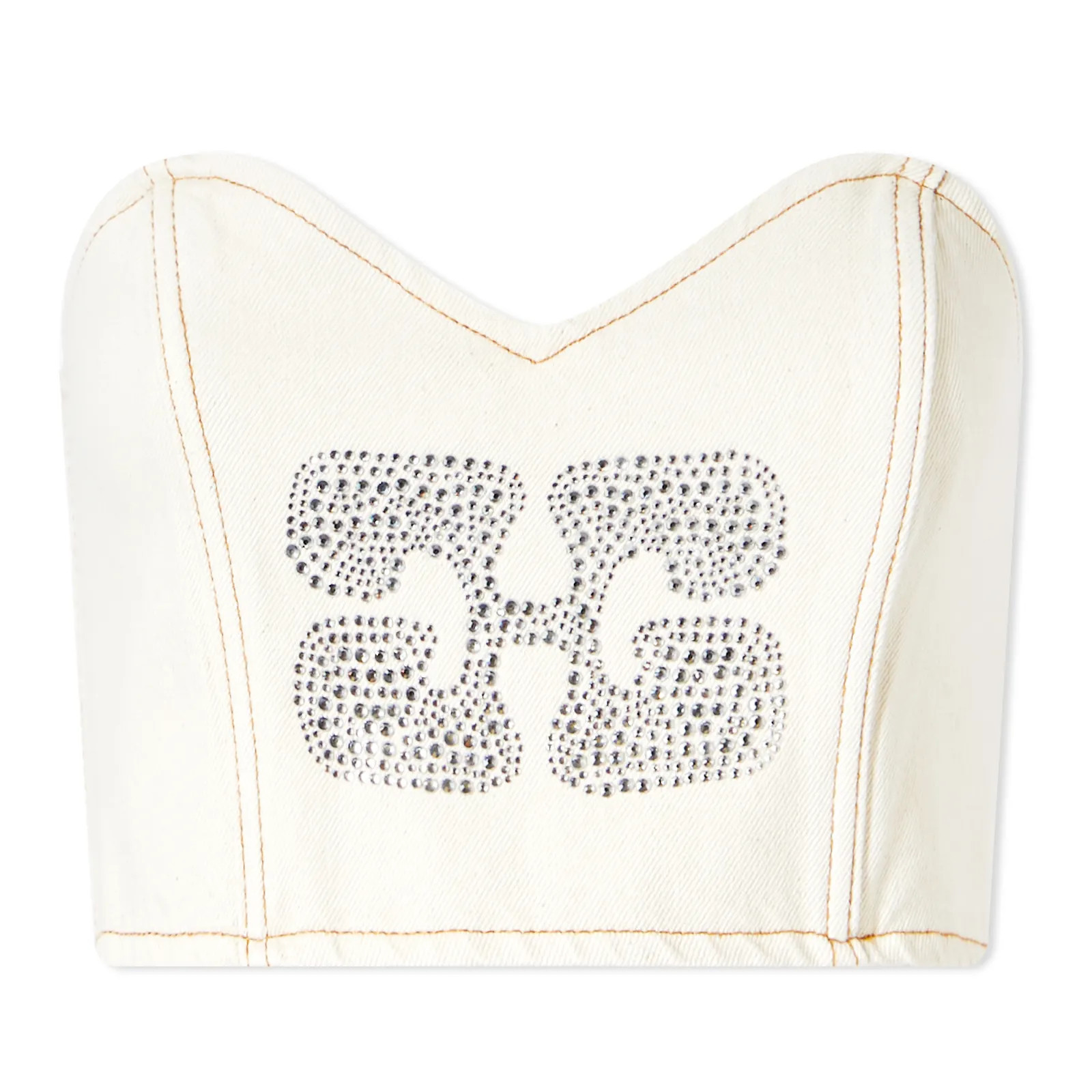 GANNI Sparkle Denim Top Vanilla Ice | END. (UK) | End Clothing (UK & IE)