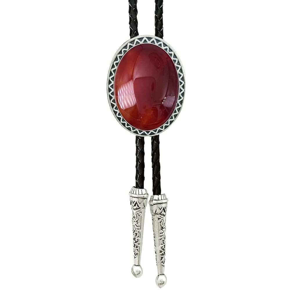 SELOVO Genunie Leather Bolo Tie Native Western Bola Tie Stone | Amazon (US)