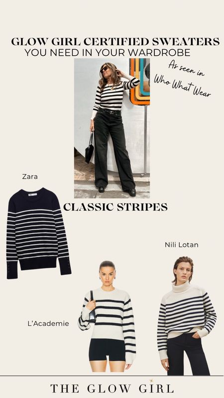 Stripes are timeless, and this sweater takes it up a notch with its gold stud detailing. Pair it with high-waisted jeans and boots for a casual daytime look, or wear it under a lady blazer for added style. ✨✨

#LTKFashion #LTKSweaters

#LTKover40 #LTKSeasonal