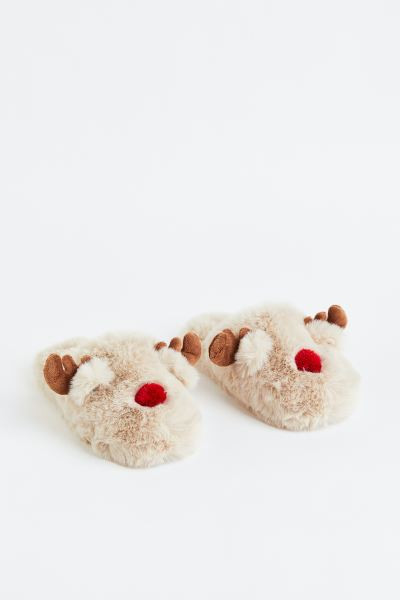 Flauschige Rentier-Hausschuhe | H&M (DE, AT, CH, NL, FI)