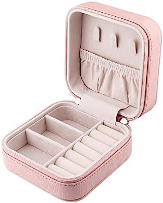 Duomiila Small Travel Jewelry Box, Travel Mini Organizer Portable Display Storage Case for Rings ... | Amazon (US)