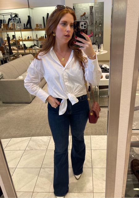 An outfit I will always gravitate toward, always good to have some classic pieces♥️ Jeans are 27/4 TTS need to get them hemmed I am 5’3.5” 

#LTKfindsunder50 #LTKstyletip #LTKfindsunder100