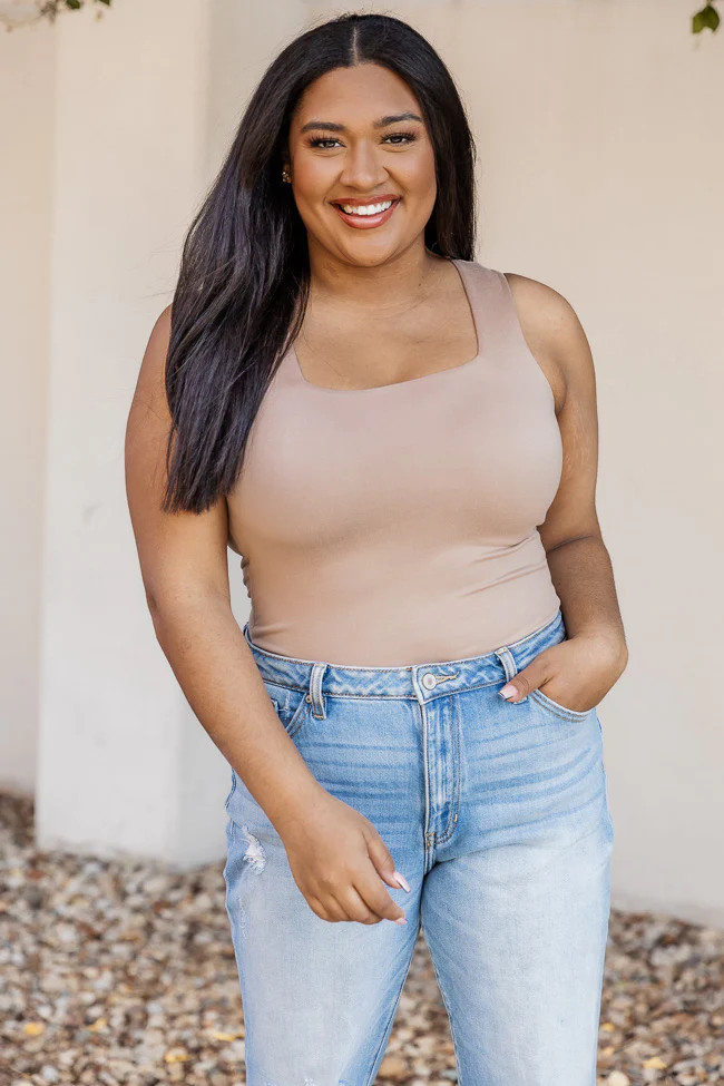 Everlasting Hope Taupe Bodysuit FINAL SALE | Pink Lily