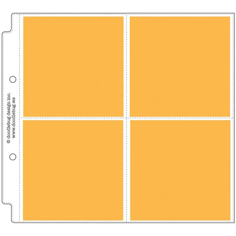Doodlebug Page Protectors 8"X8" 12/Pkg-(4) 4"X4" Pockets - Walmart.com | Walmart (US)