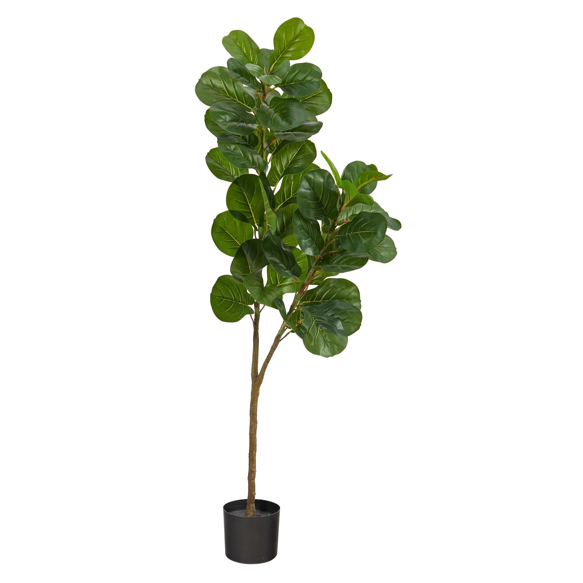 Nearly Natural 5.5' Fiddle Leaf Fig Artificial Tree, Green - Walmart.com | Walmart (US)