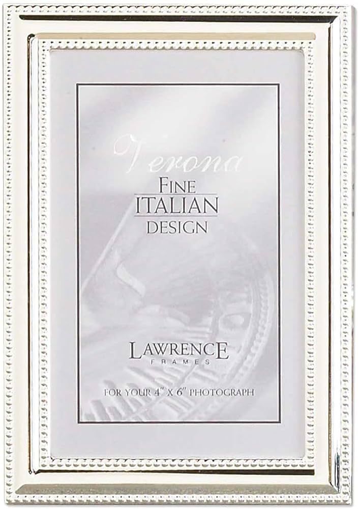 Lawrence Frames 510746 4x6 Metal Picture Frame Silver-Plate with Delicate Beading | Amazon (US)